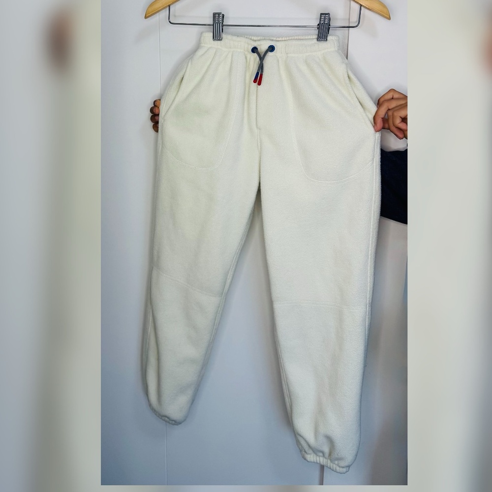 Zara Kids Fleece Joggers Sweatpants – Size 9 – White w/ Back Zipper Pocket